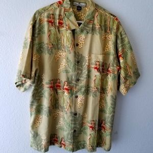 Tommy Bahama Hula Girls Hawaiian Camp Shirt Large